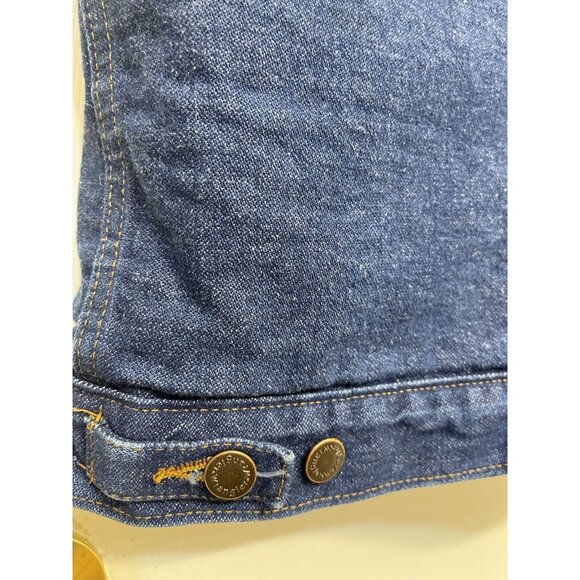 New WRANGLER Cowboy Utility Blue Sherpa Lined Denim Western Vest Men's Size XL - Picture 4 of 15